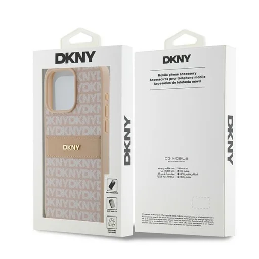 Original Case DKNY hardcase bőr Mono Stripe & Metal Logo DKHCP15XPRTHSLP iPhone 15 Pro Max tok rózsaszín - 8