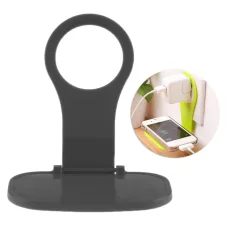 Fali telefon tartó töltéshez fekete, konnektoros telefontartó konnektor mellé