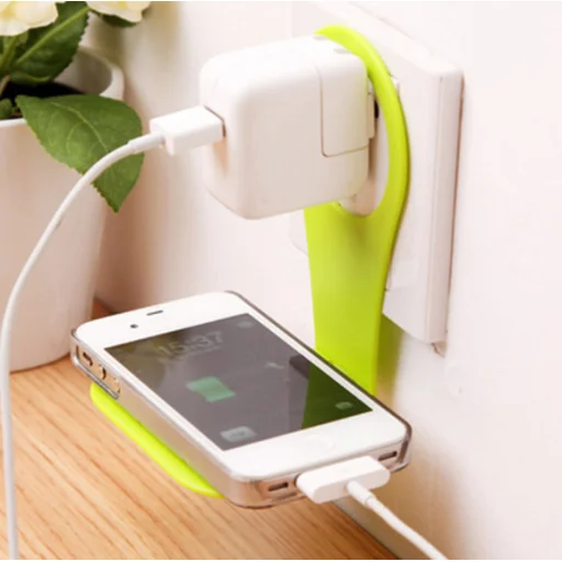 Fali telefon tartó töltéshez fekete, konnektoros telefontartó konnektor mellé - 5