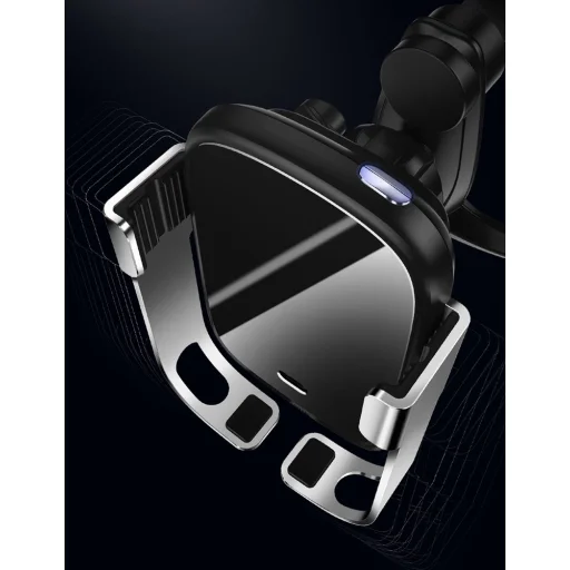 Baseus Rock Solid autós telefontartó elektromos zárhatósággal és vezeték nélküli Qi töltéssel ezüst (WXHW01-0S) - 9