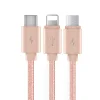 Baseus Portman 3in1 Micro USB/ Lightning/ Type-C kábel 2A 1.2m rózsa arany thumbnail