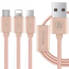 Baseus Portman 3in1 Micro USB/ Lightning/ Type-C kábel 2A 1.2m rózsa arany thumbnail