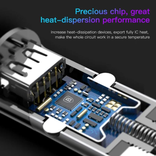 Baseus Enjoy 2in1 autós töltő Lightning/Type-C csatlakozókkal fekete - 4