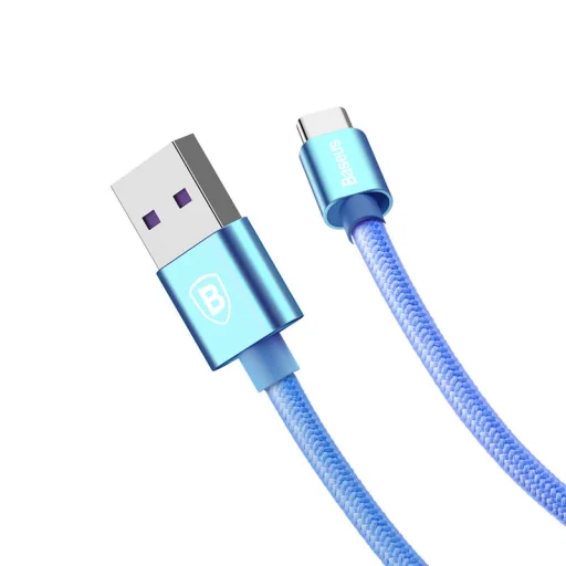 Baseus Huawei Type-C gyorstöltésre alkalmas kábel 5A 1m kék - 3