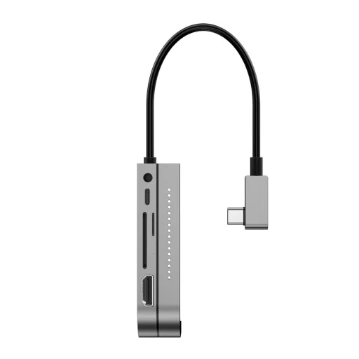 Baseus USB HUB Type-C - HDMI/TF - SD kártyaolvasó/ USB Type-C PD/ 3.5 mm szürke (CAHUB-WJ0G) - 6