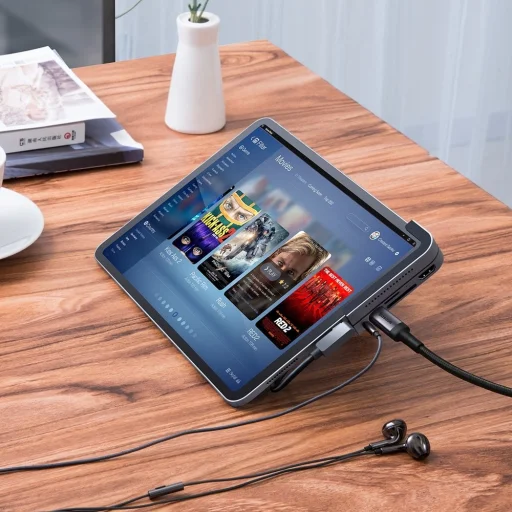 Baseus USB HUB Type-C - HDMI/TF - SD kártyaolvasó/ USB Type-C PD/ 3.5 mm szürke (CAHUB-WJ0G) - 8