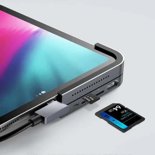 Baseus USB HUB Type-C - HDMI/TF - SD kártyaolvasó/ USB Type-C PD/ 3.5 mm szürke (CAHUB-WJ0G) - 14