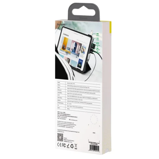 Baseus USB HUB Type-C - HDMI/TF - SD kártyaolvasó/ USB Type-C PD/ 3.5 mm szürke (CAHUB-WJ0G) - 21