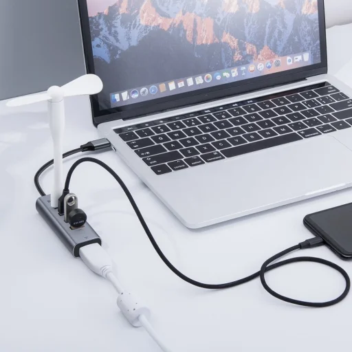 Baseus Enjoy Type-C USB elosztó HUB 4x USB 3.0/ HDMI HD szürke - 6