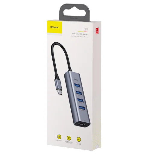 Baseus Enjoy Type-C USB elosztó HUB 4x USB 3.0/ HDMI HD szürke - 11