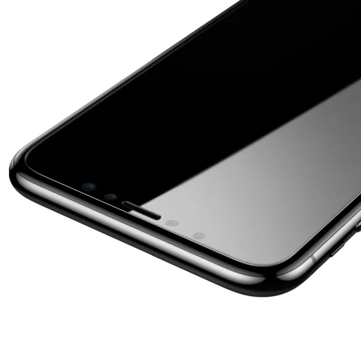 Baseus Ultravékony kijelzővédő üvegfólia iPhone 11 Pro/XS/X fehér kerettel - 2
