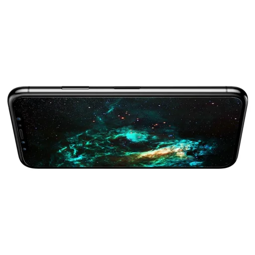 Baseus Ultravékony kijelzővédő üvegfólia iPhone 11 Pro/XS/X fehér kerettel - 3