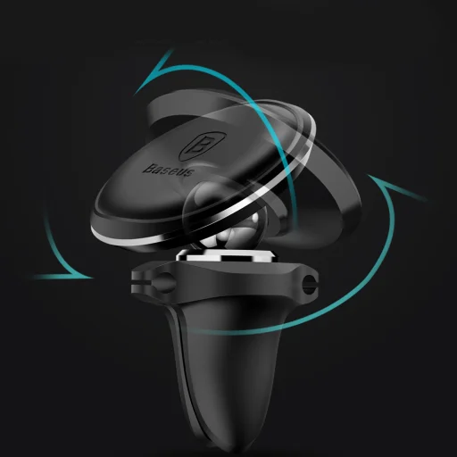 Baseus szellőzőre erősíthető mágneses autós telefontartó kábel elvezetéssel fekete (SUGX-A01) - 3