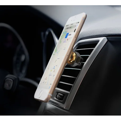 Baseus szellőzőre erősíthető mágneses autós telefontartó kábel elvezetéssel arany (SUGX-A0V) - 12