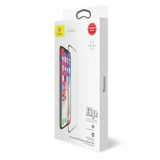 iPhone XS Baseus Ultravékony kijelzővédő 9H üvegfólia fekete - 11