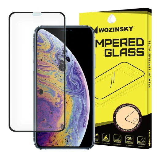 iPhone 11 Pro/ iPhone XS/ iPhone X Wotinsky Pro+ 5D kijelzővédő üvegfólia fekete - 1
