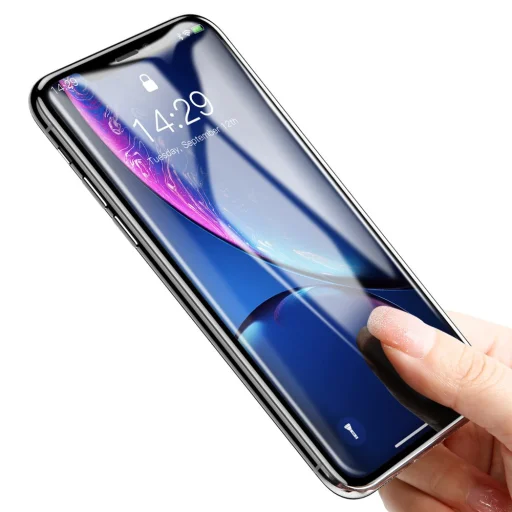 Baseus Rigid-edge 3D kijelzővédő üvegfólia megerősített kerettel iPhone XR/ iPhone 11 6.1 fekete - 4