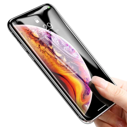 iPhone XI 6.5/ XS MAX Baseus Rigid-edge 3D kijelzővédő üvegfólia megerősített kerettel fekete - 4