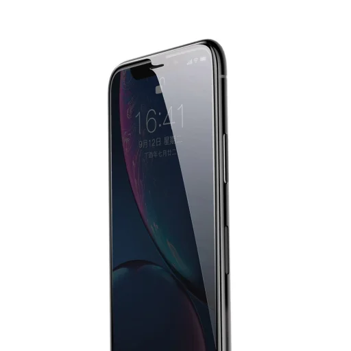 Baseus Diamond 3D kijelzővédő 9H üvegfólia iPhone XR/ iPhone 11 6.1 fekete - 3