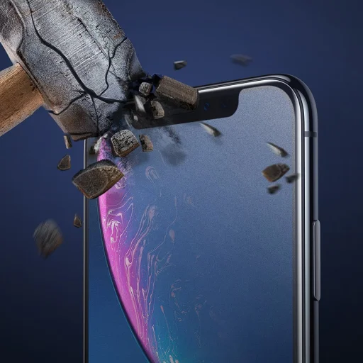 iPhone XS Max Baseus Rigid-edge 3D Matt kijelzővédő üvegfólia megerősített kerettel fekete - 9