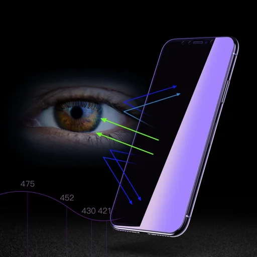 iPhone 11 Pro Max / Xs Max Baseus 3D kijelzővédő 9H Anti-Blue Light üvegfólia PET kerettel fekete - 10