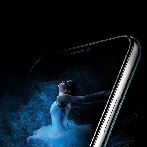 iPhone 11 Pro Max / Xs Max Baseus 3D kijelzővédő 9H Anti-Blue Light üvegfólia PET kerettel fekete - 11