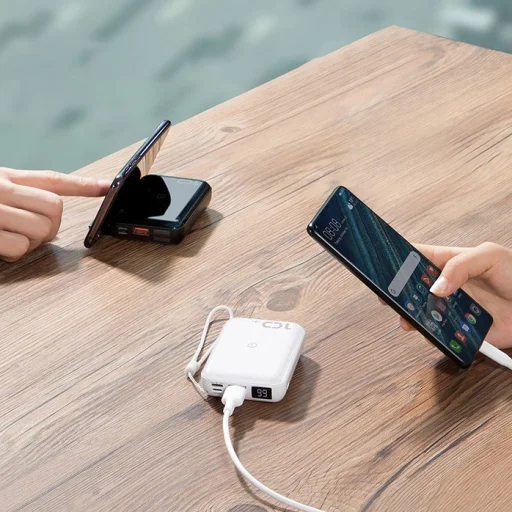 Baseus Mini S powerbank 10000mAh 18W Qi vezeték nélküli töltéssel 10W fehér (PPXFF10W-02) - 14