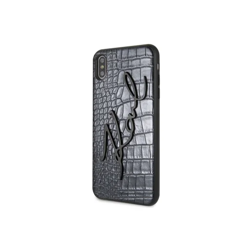 Karl Lagerfeld Signature tok iPhone XS MAX Croco fekete - 3