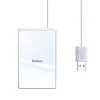 Baseus Ultra-thin vezeték nélküli Qi gyorstöltő 15W 100Cm USB kábellel fehér/ezüst (WX01B-S2) thumbnail
