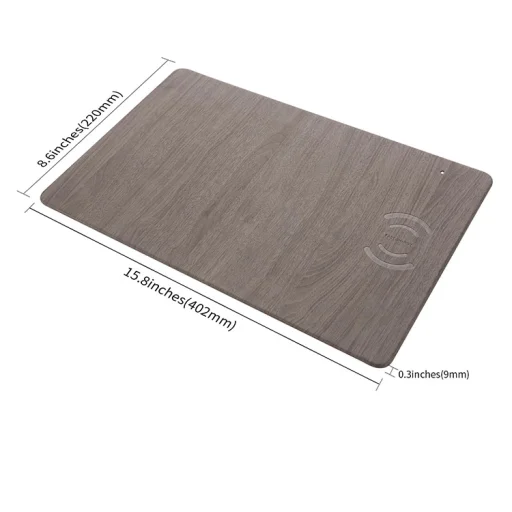 SMD S120 egérpad beépített vezeték nélküli, QI mobiltelefon töltővel (10W) fa mintázattal - 4