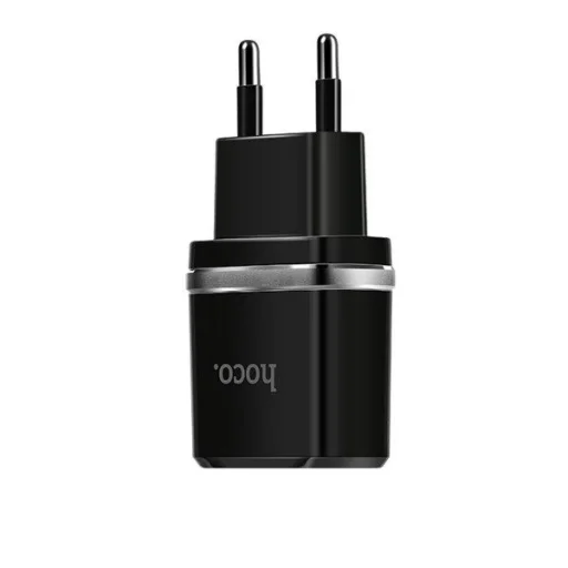 HOCO hálózati töltő adapter 2xUSB 2.4A fekete - 3