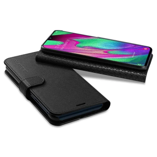 Samsung A40 Spigen Wallet S flip tok fekete színben - 6