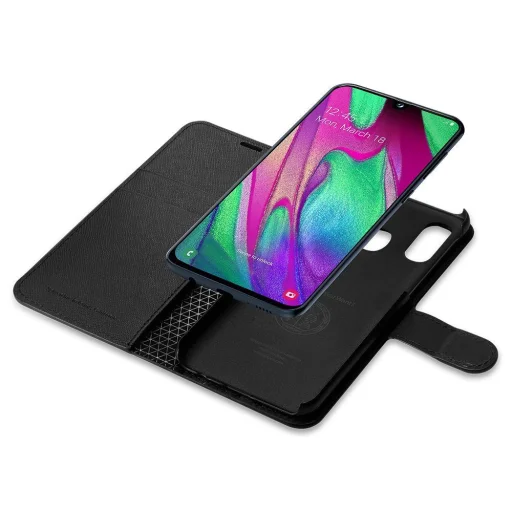 Samsung A40 Spigen Wallet S flip tok fekete színben - 5