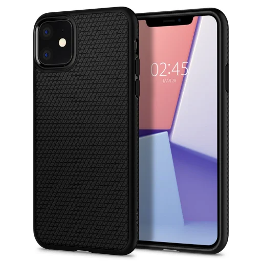 iPhone 11 Spigen Liquid Air flexibilis TPU gél tok matt fekete tok - 1