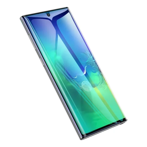 Samsung Note 10 Baseus 0.15 mm anti-explosion ívelt PET kijelzővédő puha fólia fekete - 6