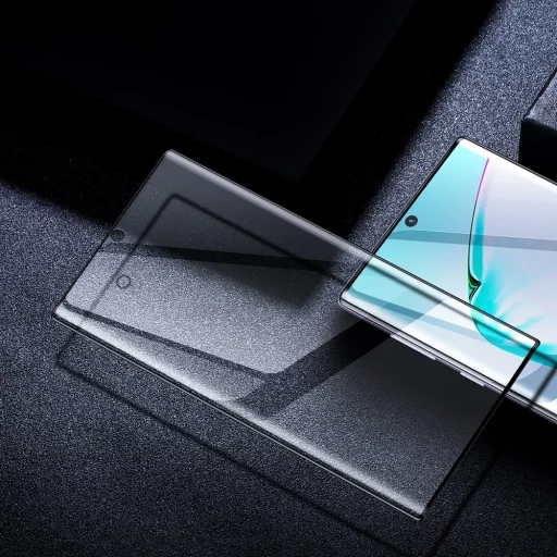 Samsung Note 10 Baseus 0.15 mm anti-explosion ívelt PET kijelzővédő puha fólia fekete - 9