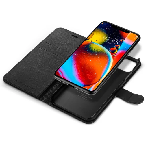 iPhone 11 Pro Max flip tok fekete színben Spigen Wallet S - 6