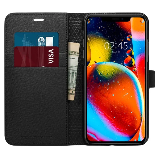 iPhone 11 Pro Max flip tok fekete színben Spigen Wallet S - 3