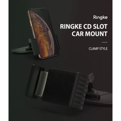 Ringke Clamp Car CD nyílásba autós telefontartó fekete színben univerzális telefon tartó - 3