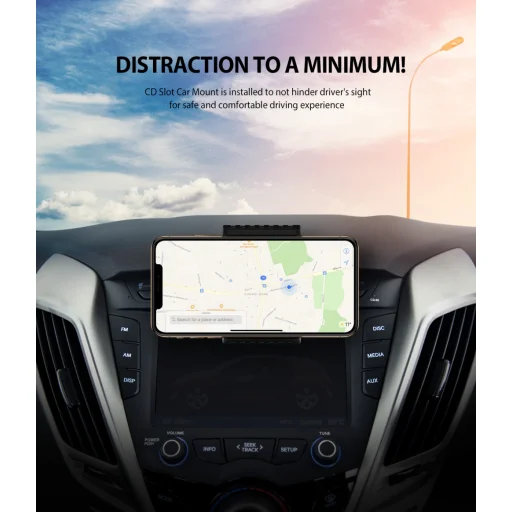 Ringke Clamp Car CD nyílásba autós telefontartó fekete színben univerzális telefon tartó - 2