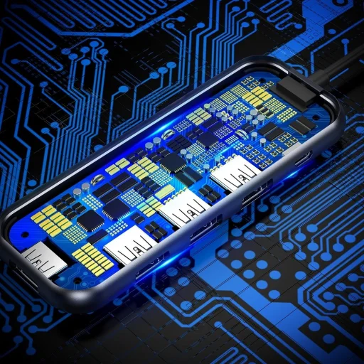 Baseus Multifunkciós USB Type-C HUB 4x2.0 USB sötétszürke - 6