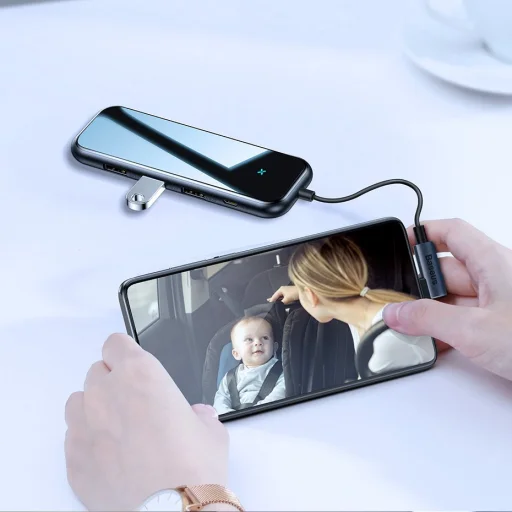 Baseus Multifunkciós USB Type-C HUB 4x2.0 USB sötétszürke - 10