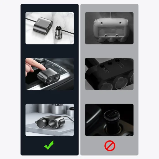 Baseus autós szivargyújtós töltő 80w + dual USB 3.1A fekete - 11