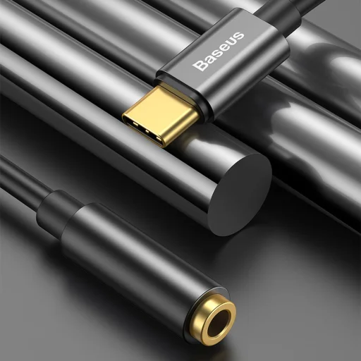 Baseus L54 USB-C/ 3.5 mm átalakító adapter fekete DAC - 7