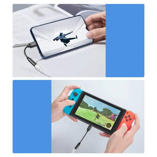 Baseus L54 USB-C/ 3.5 mm átalakító adapter fekete DAC - 10