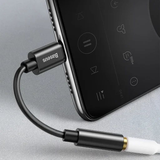 Baseus L54 USB-C/ 3.5 mm átalakító adapter fekete DAC - 12