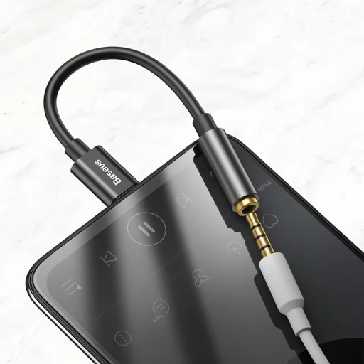 Baseus L54 USB-C/ 3.5 mm átalakító adapter fekete DAC - 13