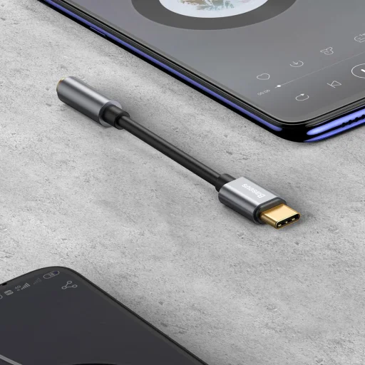 Baseus L54 USB-C/ 3.5 mm átalakító adapter fekete DAC - 14