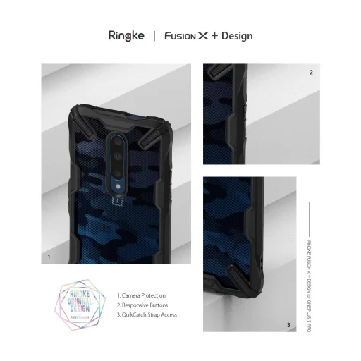 Ringke Fusion X OnePlus 7 Pro Camo Black tok - 4