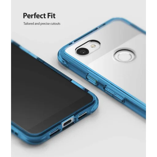 Pixel 3a XL tok Ringke Fusion Google Aqua blue színben - 3
